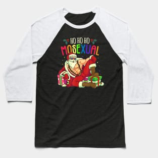 Ho Ho Ho Mosexual Gay Santa LGBT Pun Gay Pride Christmas Baseball T-Shirt